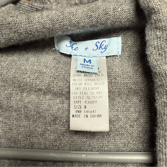 She + Sky size M Gray Fringe Cardigan Sweater - Picture 5 of 6